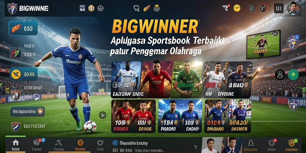 Tampilan menarik dari gameplay aplikasi Sportsbook BIGWINNER.