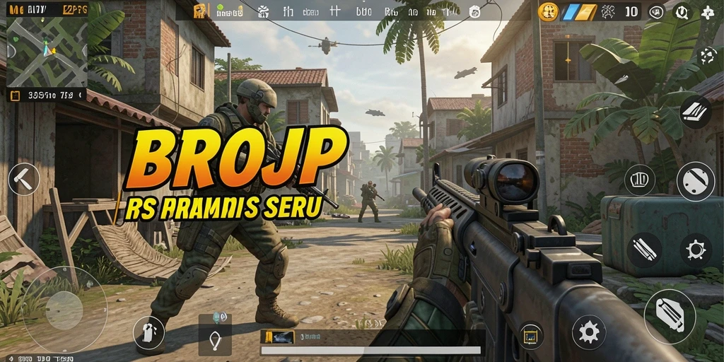 Tangkapan layar BROJP menunjukkan aksi mendebarkan dalam pertempuran FPS.