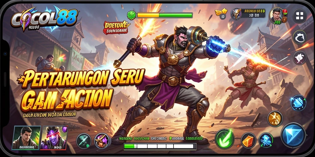Tangkapan layar gameplay COCOL88 menampilkan pertarungan seru dengan efek visual yang menakjubkan.