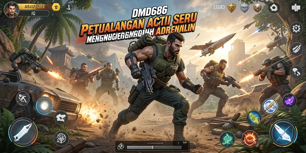 Tampilan gameplay seru dengan aksi yang mendebarkan di DMD686.