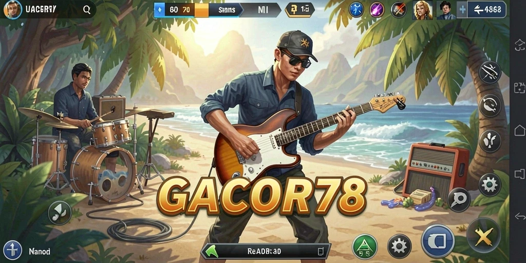 Tangkapan layar GACOR78 menampilkan gameplay musik yang seru dan interaktif.