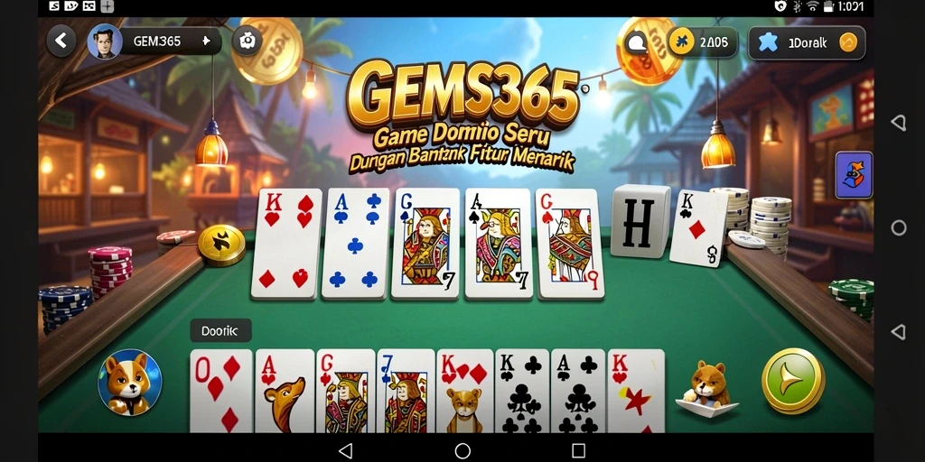 Tampilan gameplay GEMS365 yang menarik dan kompetitif.