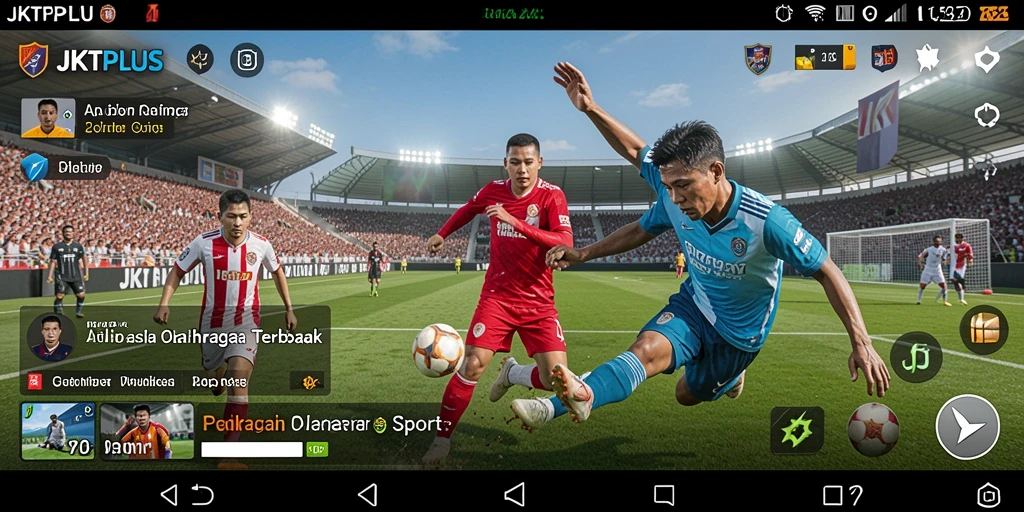 Tampilan menarik gameplay JKTPLUS yang menampilkan aksi olahraga dinamis.
