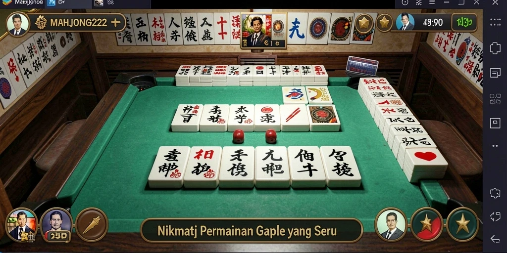 Tampilan gameplay seru dari MAHJONG222 yang membuat ketagihan.