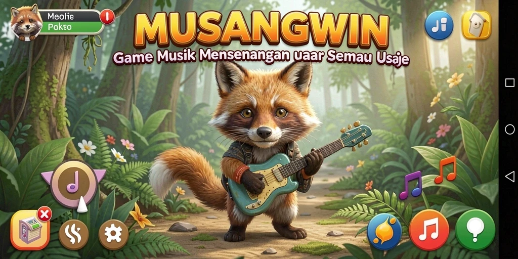 Tampilan gameplay <strong>MUSANGWIN</strong> yang penuh warna dan menarik.