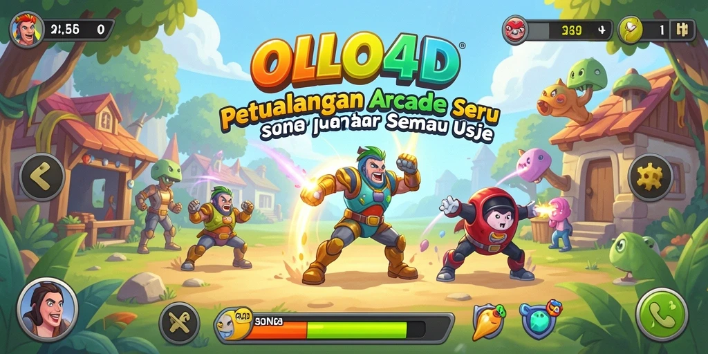 Screenshot menunjukkan karakter beraksi dalam level menantang OLLO4D.