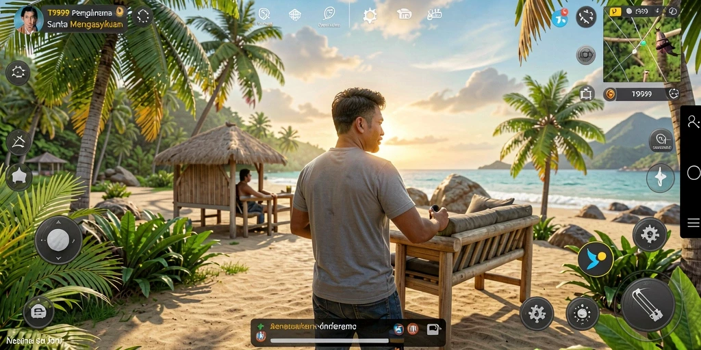 Screenshot utama T9999 menampilkan gameplay yang menyenangkan dengan grafis cerah.