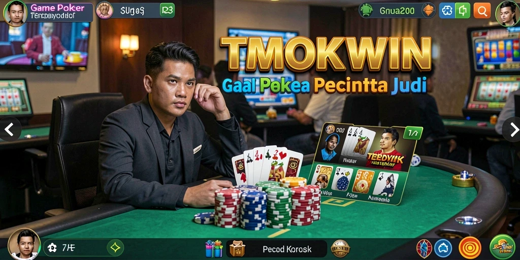 Tampilan gameplay mendebarkan dalam permainan Poker TMOKWIN.