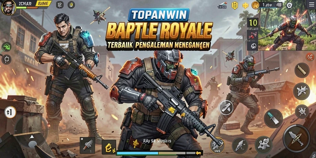 Tangkapan layar menunjukkan aksi intens dalam gameplay Battle Royale.