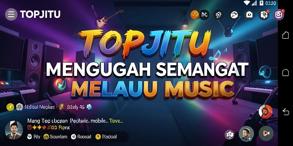 Tampilan menarik dari gameplay TOPJITU yang menampilkan interaksi musik.