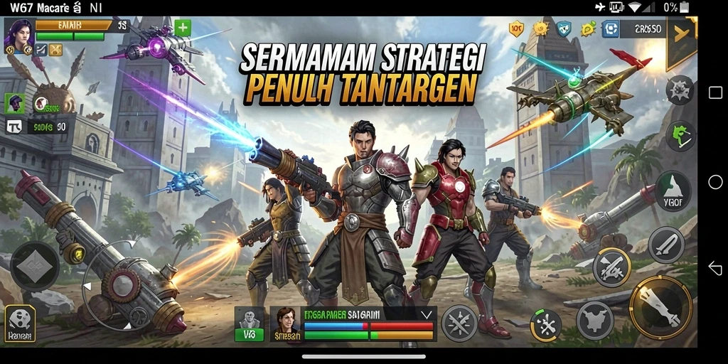 Tangkapan layar utama W67 menampilkan aksi strategi yang mendebarkan.