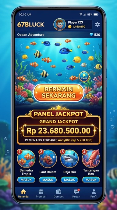 Tampilan antarmuka pengguna 678luck yang menarik.